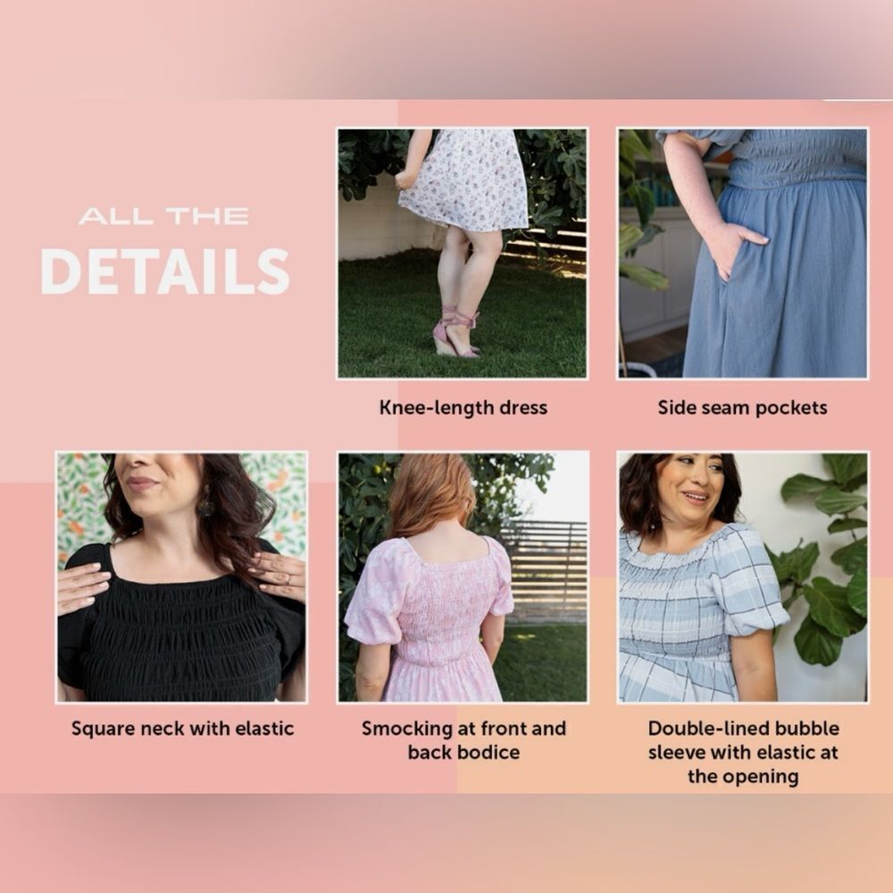 LuLaRoe XL Pink White Floral Alina Nap Short Bubble Sleeve Square Neck Dress - Picture 3 of 16